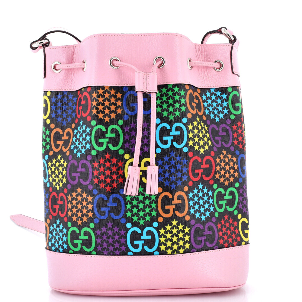 Gucci Medium Bucket Bag Psychedelic Print GG Coated Canvas